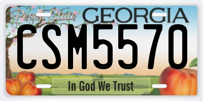 GA license plate CSM5570