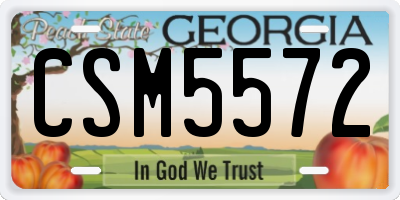 GA license plate CSM5572