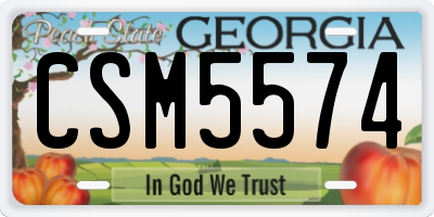 GA license plate CSM5574