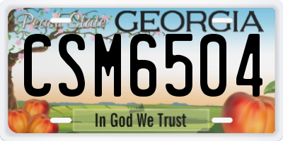 GA license plate CSM6504