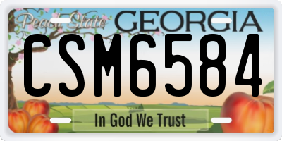 GA license plate CSM6584