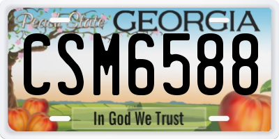GA license plate CSM6588