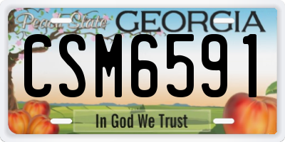 GA license plate CSM6591