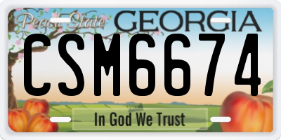 GA license plate CSM6674