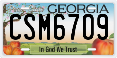 GA license plate CSM6709
