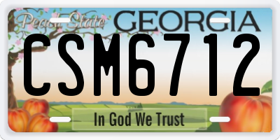 GA license plate CSM6712