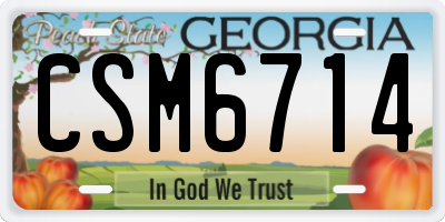 GA license plate CSM6714