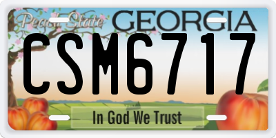 GA license plate CSM6717