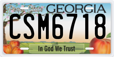 GA license plate CSM6718