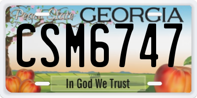 GA license plate CSM6747