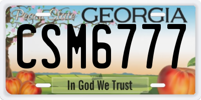 GA license plate CSM6777