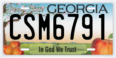GA license plate CSM6791