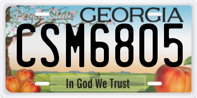 GA license plate CSM6805