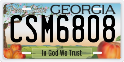 GA license plate CSM6808