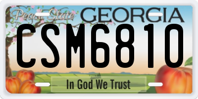 GA license plate CSM6810
