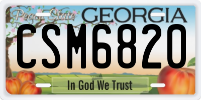GA license plate CSM6820