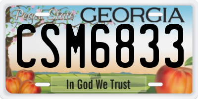 GA license plate CSM6833