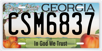 GA license plate CSM6837