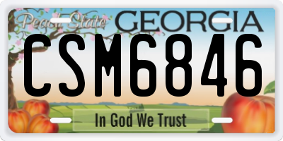 GA license plate CSM6846