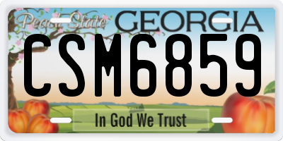 GA license plate CSM6859