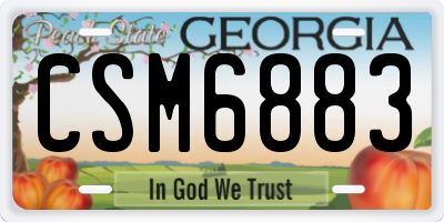 GA license plate CSM6883