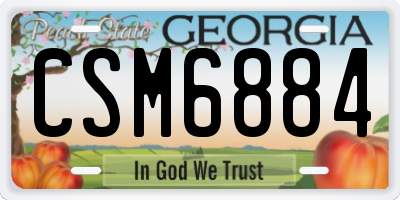 GA license plate CSM6884