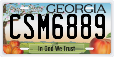 GA license plate CSM6889