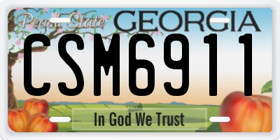 GA license plate CSM6911