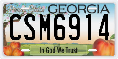 GA license plate CSM6914
