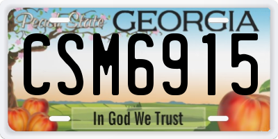 GA license plate CSM6915