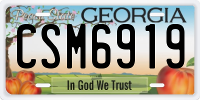 GA license plate CSM6919