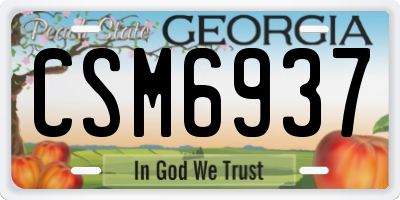 GA license plate CSM6937