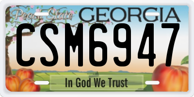 GA license plate CSM6947