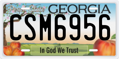 GA license plate CSM6956