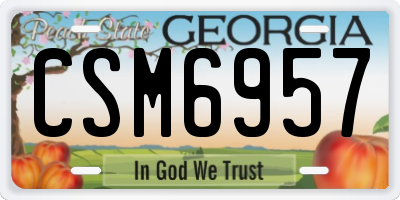 GA license plate CSM6957