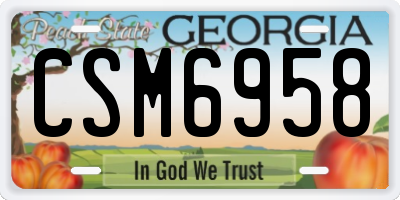 GA license plate CSM6958