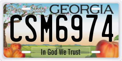 GA license plate CSM6974