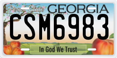 GA license plate CSM6983