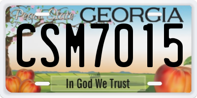 GA license plate CSM7015
