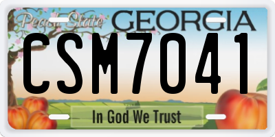 GA license plate CSM7041