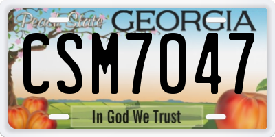 GA license plate CSM7047