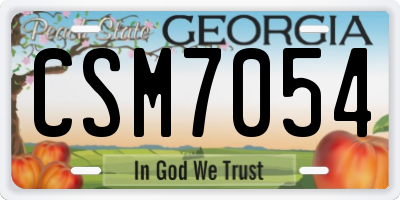 GA license plate CSM7054