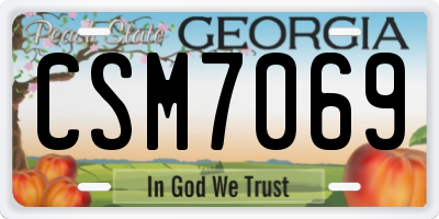 GA license plate CSM7069