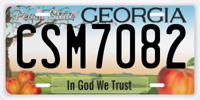 GA license plate CSM7082