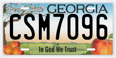 GA license plate CSM7096