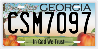 GA license plate CSM7097