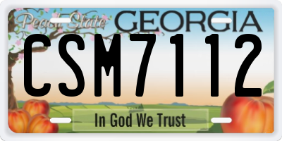 GA license plate CSM7112
