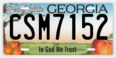 GA license plate CSM7152