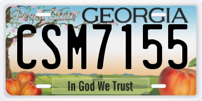 GA license plate CSM7155