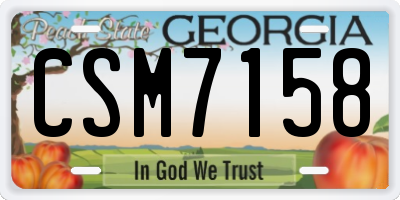 GA license plate CSM7158